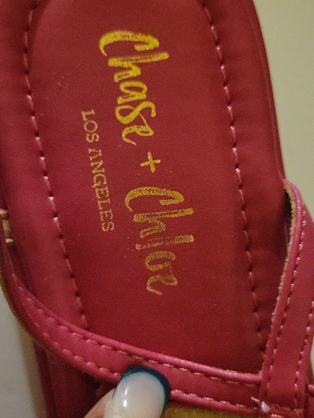 Chase + Chloe Hot Pink Strappy Wedge Sandals - Picture 2 of 6